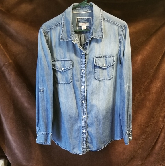 light blue jean shirt